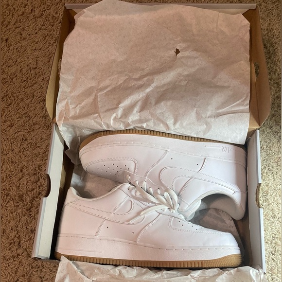 Nike Men's Air Force 1 '07 Low Shoes White/Gum Sole Size 12 - Picture 10 of 14